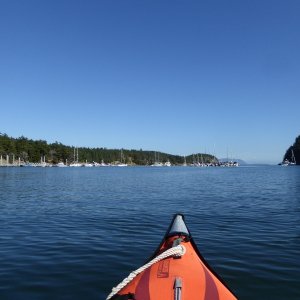 Setting out into Fossil Bay
