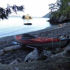 Beached the kayak to make a scramble up the small hill behind Elephant Rock