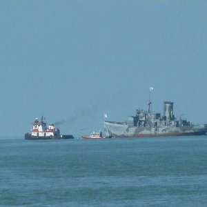 The Mohawk intering the Gulf of Mexico from Matanzas Pass