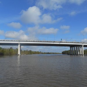 I 10 bridge.  From here up river things get primitive and beautiful.