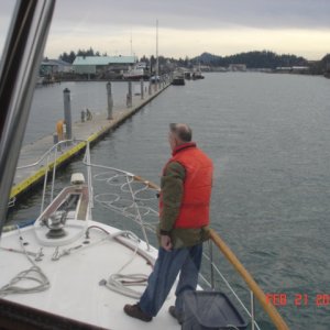 February boat trip.
Joe, arriving at LaConner.