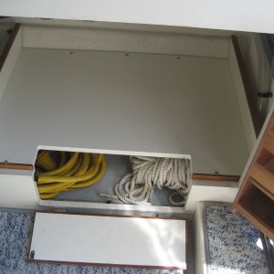 Galley shelf and access door open