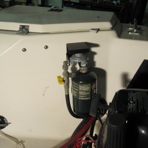 Media 'Propane supply, regulator, shut-off mounted in starboard splashwell' in album 'Dickonson Newport P-9000 installation'