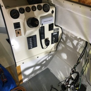 New helm pump installed. Had different bolt holes than the old one.