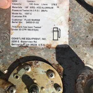 Tank manufacturer sticker
