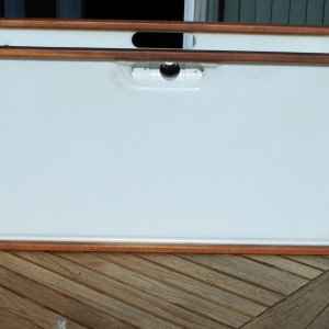 CD25 cockpit table and storage shelf. Shelves are made from 16x32 nylon game boards available at Cabelas.