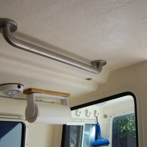 Paper towel storage and grab rail both mounted with 4200 no screws