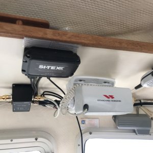 View of the overhead shelf electronics