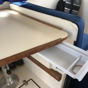 Media 'Installed drawer under table.' in album 'View at the helm'
