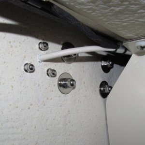 Media 'Antenna inside cabin' in album 'Original antenna mount. I cleaned this mount up and reused it for my new antenna. (Box in background contained new cable connector part, but contents are not shown.)'