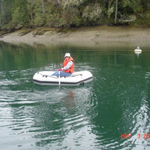 Ruth (R-MATEY) rowing 
 in Jarrell Cove