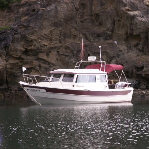 Media 'Dayderam at Anchor in Matia Cove 8-14-06' in album 'Pat and Baxter in Dinghy at Matia Cove 8-11-06'