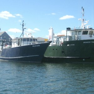 Grayling, USGS, Great Lakes Science Center research vessel and Spencer F. Baird, US Fish & Wildlife Services hatchery stocking vessel.