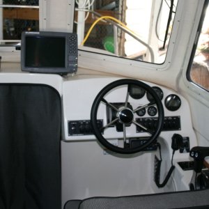 Lowrance LCX-113C HD Sonar/GPS Chartplotter installed (mounted flush - more stable) along with Richie compass.