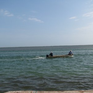Off fishing.