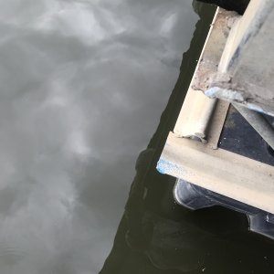 This is what caused the damage to C-Traveler. Angle iron on the bottom of the dock.