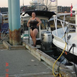 Susan is ready for a 
cold shower