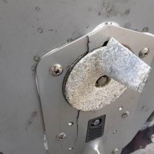 broke the cav plate summer 2020 in the san juans.  I remember hitting a large stick, but didn't even think to look for damage.  the wife noticed this after we pulled the boat out in bellingham