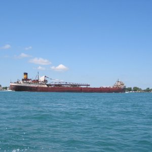 Great Lake\'s freighter, St. Clair River, MI