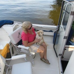 Media 'When do I get to steer the Comfortably Numb, Dad?' in album 'Murphy preparing to get underway on his maiden voyage.'