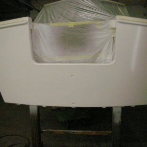 new transom, interlux epoxy primer and paint