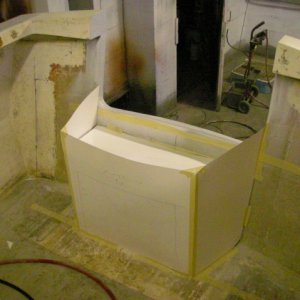 paper mock up of new transom box