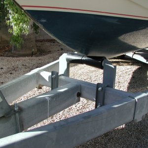 Media 'Bow roller.' in album 'I could have purchased a swim platform made from 'frozen snot' (fiberglass), but decided to build one using teak.'