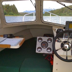 View from helm heading out.