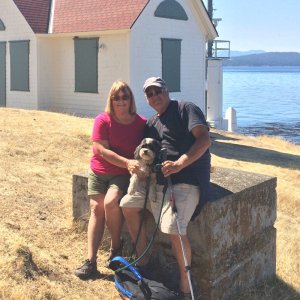 Patty, Pat and Baxter at Turnpoint Lighthouse