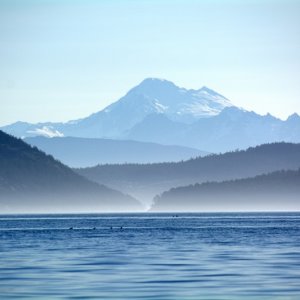 View of Mt Baker from Lopez / Watmough Bay area