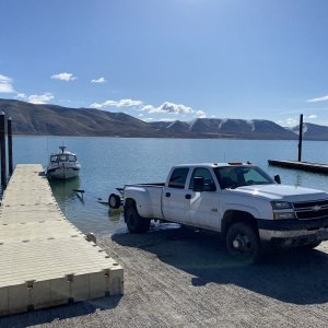 Bear Lake, Idaho North Beach launch.  Bear Lake is 15 miles from our home in a direct line & 6000 feet elevation.