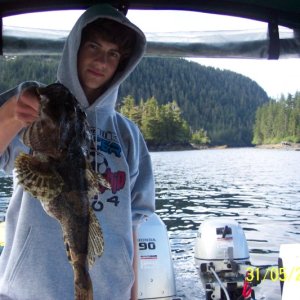(C-Biscuit) Chris and his first fish from the Biscuit