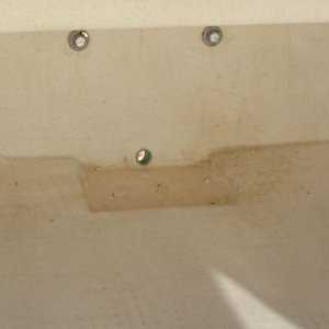 View of original sump at transom.