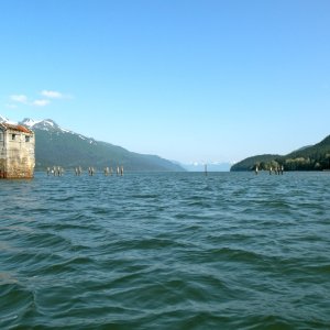 Treadwell Mine pump house ruins still stand on Sandy Beach