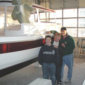 Love at First Sight! Daydream and Crew in C-Dory Shop, 2-7-03
