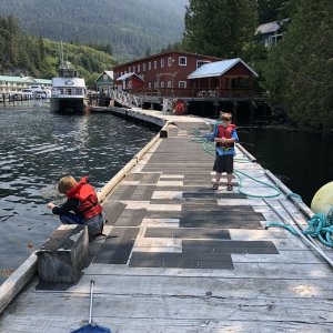Media 'Dock fishing is the most fun for kids.  They caught 10 species off that dock.' in album 'Tied up in Telegraph Cove'