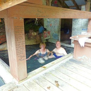 33 Taking a dip at Bishop Bay hot springs