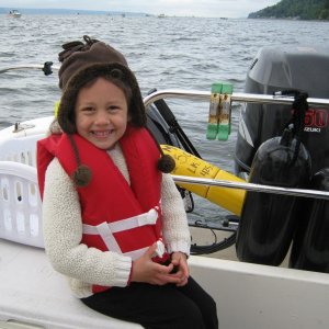 Media 'Bring on the shrimp, Poppa!' in album 'Shrimping 2012.  My g-daughter at the helm.'