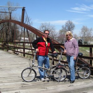 biking through town