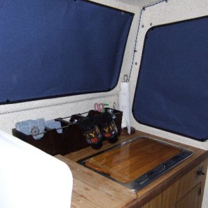 galley w/ privacy curtains