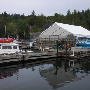 That was handy.  Right next to the 'Happy Hour' pontoon.
