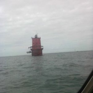 Thimble Shoals light, just outside Hampton Roads in the bay