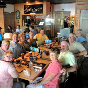 C-Brats having dinner at the Blue Heron at River's Rest