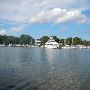 Looking across our dock from Deep Creek