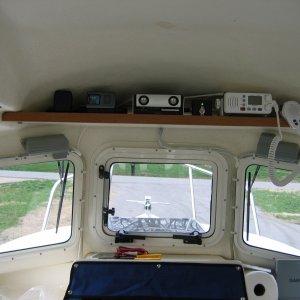 Upper shelf - Satellite and VHF radios