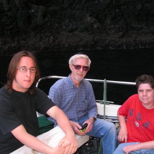 The crew: My friend Ron (center), his grandson Simon (left) and my son Miles (right).