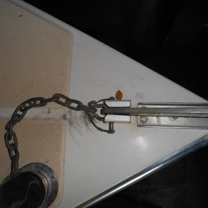 I have had other chain stoppers, but I like this one the most.  It came with the boat so I don't know if it is homemade or commercial.  It would be simple to make and is foolproof to use.