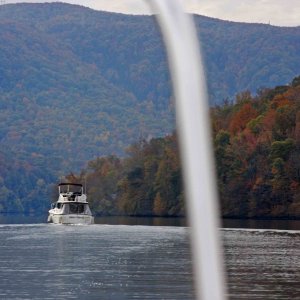 Media 'Overtaking another cruiser taking in the fall colors.' in album 'Tennessee River Gorge'