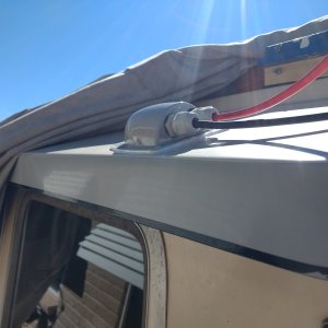Media '5200 all cured up and tape removed' in album '160 watt Renolgy solar panel mounted to the Desert Dory roof rack.'