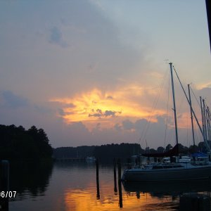 Sunset at Lankford Bay Marina Saturday night..